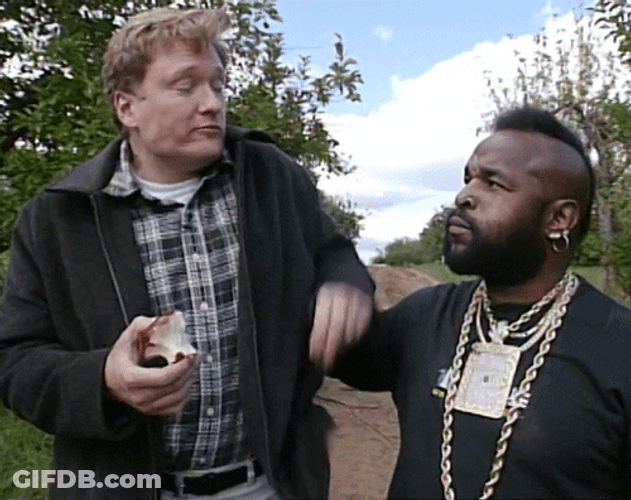 Mr T Conan Obrien Eating Apples GIF