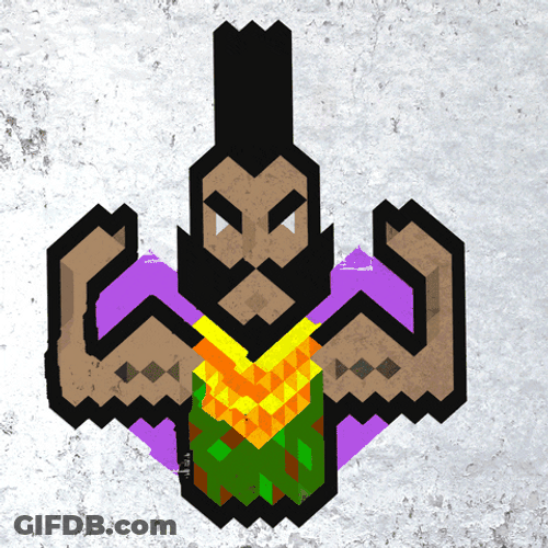 Mr T Flexing Muscles Pixel Art Animation GIF