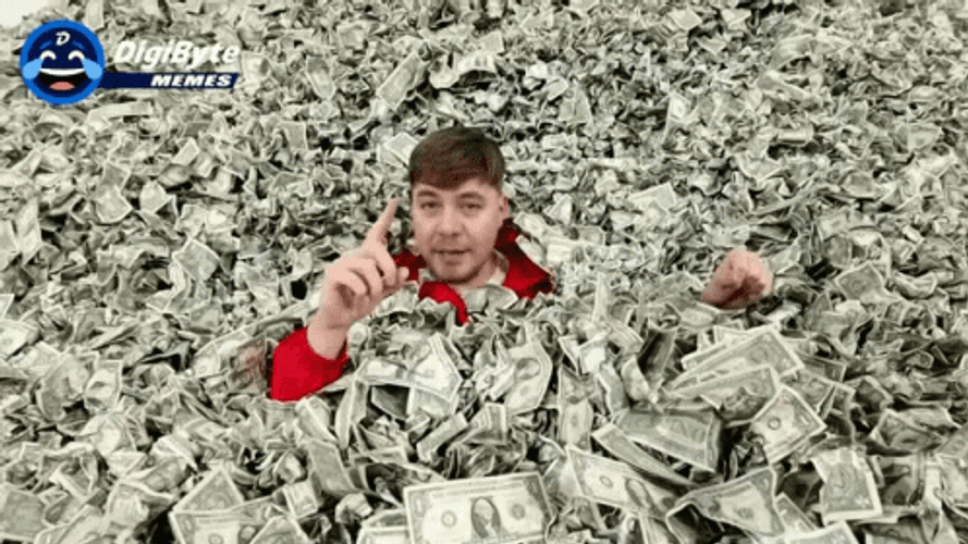 Mrbeast Meme In The Pool Of Money GIF