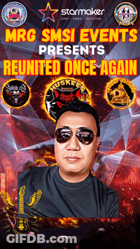Mrg Smsi Events Presents Reunited Once Again Poster With Sunglasses Man GIF