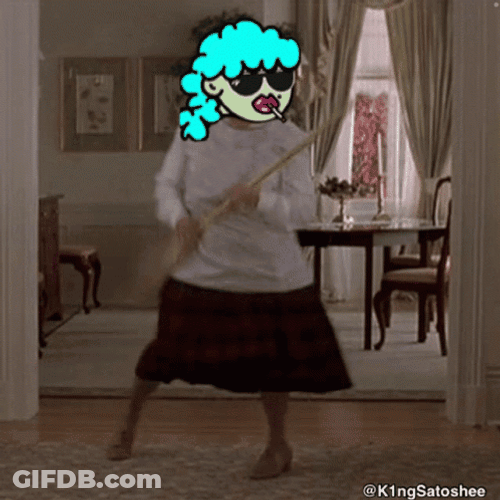 Mrs Doubtfire Broom Dance Face Swap GIF