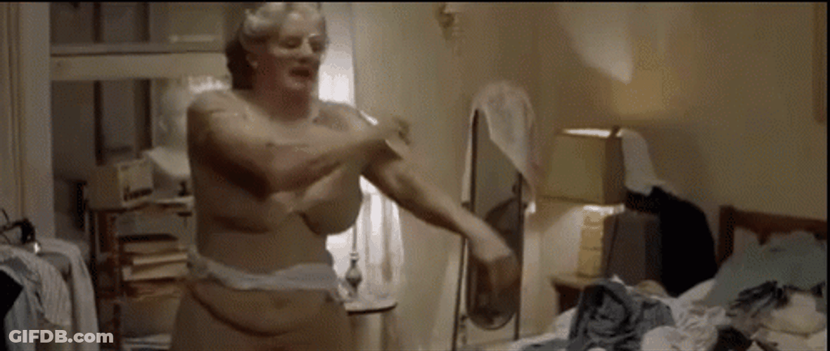 Mrs Doubtfire Changing Outfit GIF