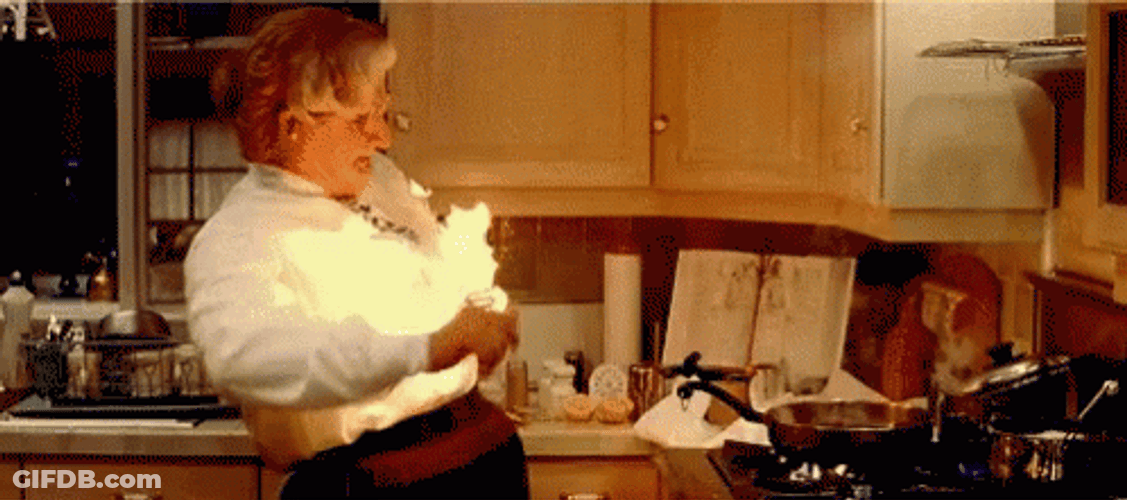 Mrs Doubtfire Putting Fire Down GIF