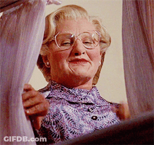 Mrs Doubtfire Waving Hand GIF