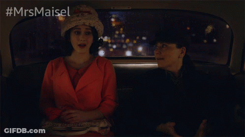 Mrs Maisel And Woman In Car GIF