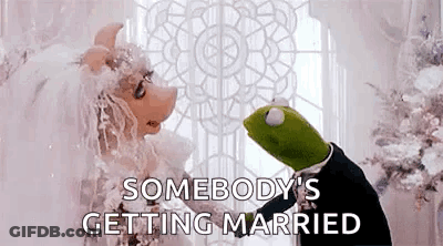 Mrs. Piggy And Kermit The Frog Wedding GIF