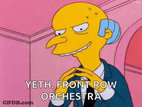 Mrs. Simpson From The Simpsons Is Smiling And Talking About The Front Row Orchestra . GIF