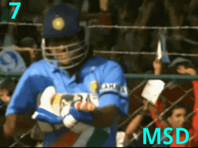 MS Dhoni Gun Shoot Gesture GIF