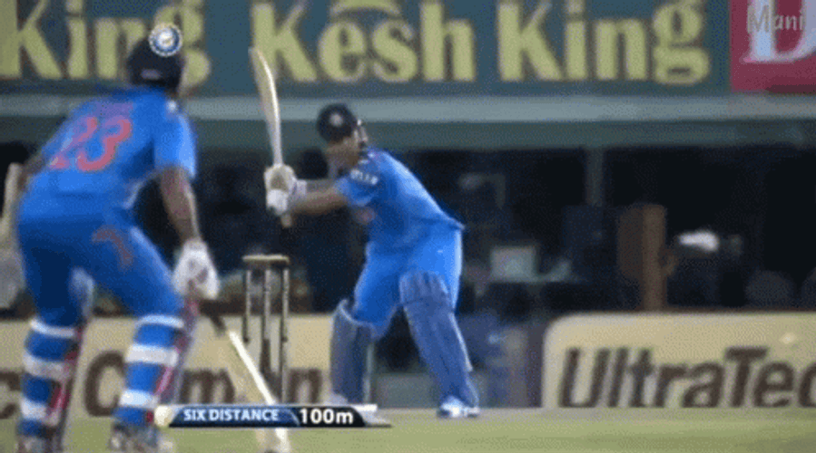 MS Dhoni India Cricket Helicopter Hit GIF