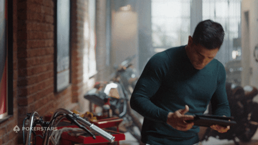 MS Dhoni Poker Motorbike GIF