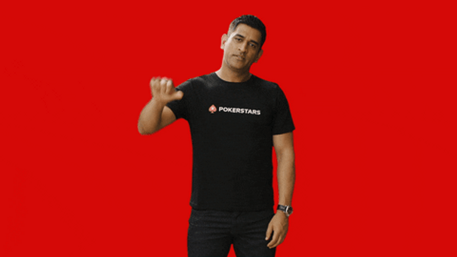 MS Dhoni Poker No Boo GIF