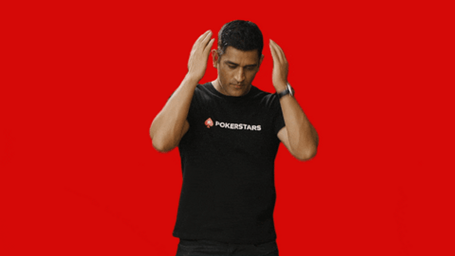 MS Dhoni Poker What Reaction GIF