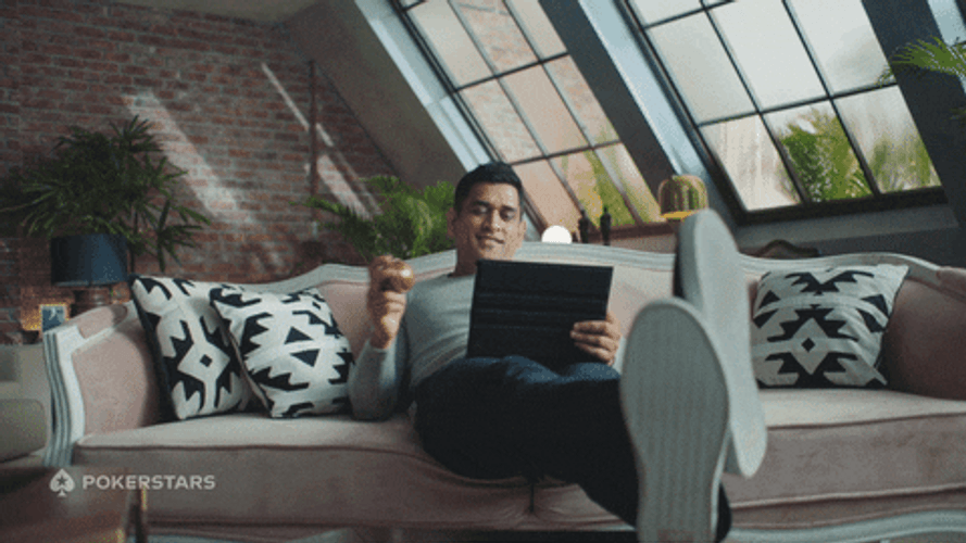 MS Dhoni Pokerstars Ball Juggle GIF