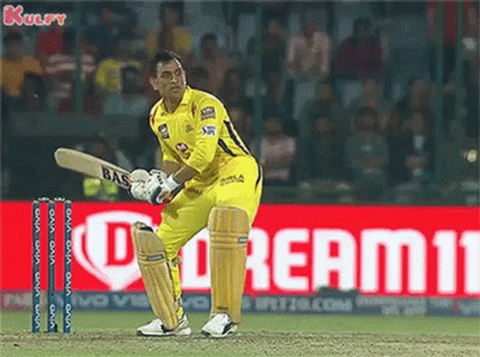 MS Dhoni Trade Mark Shot GIF
