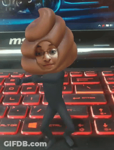 MSI Laptop With Poop Face GIF