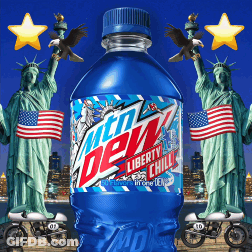 Mtn Dew Liberty Chill Surrounded By Statue Of Liberty GIF