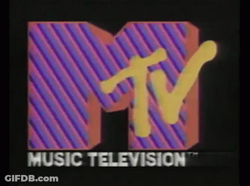 MTV Music Television Logo On Striped Background GIF