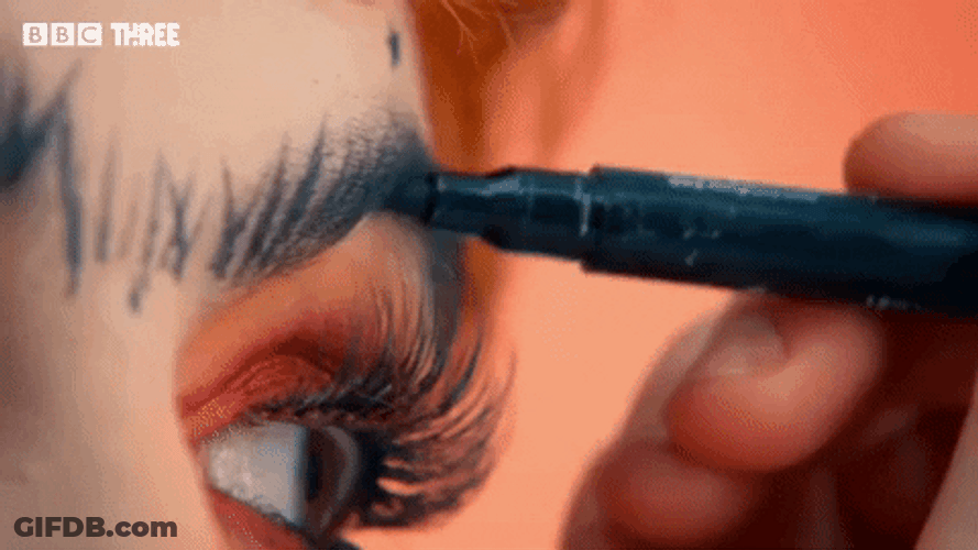 Mua Applies Make Up Eyebrow GIF