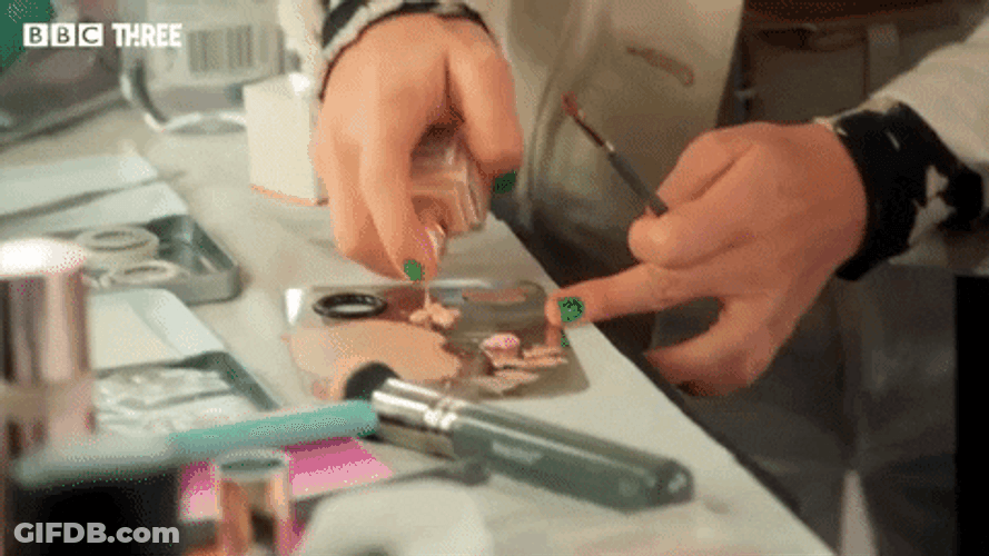 Mua Puts Foundation On Plate GIF