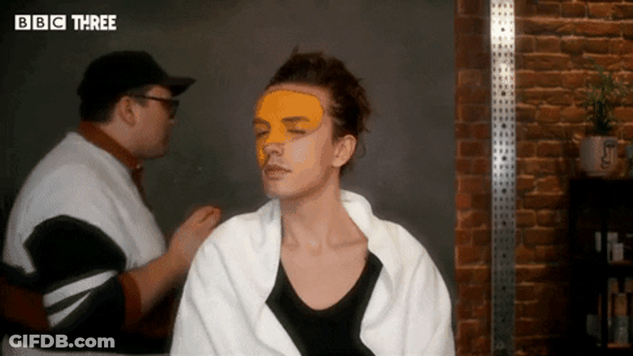 Mua Puts Yellow Face Paint Make Up GIF