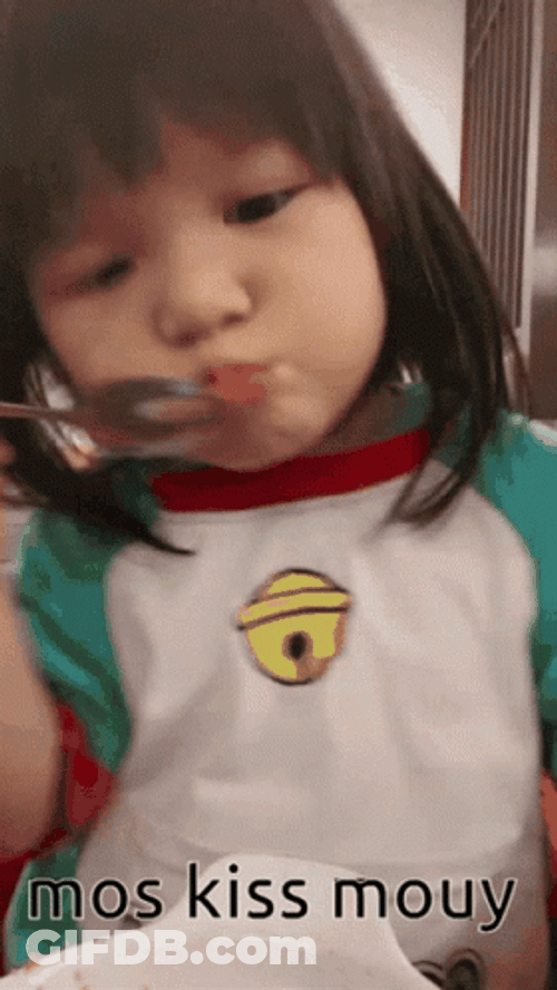 Muah Cute Asian Kid Kissing GIF