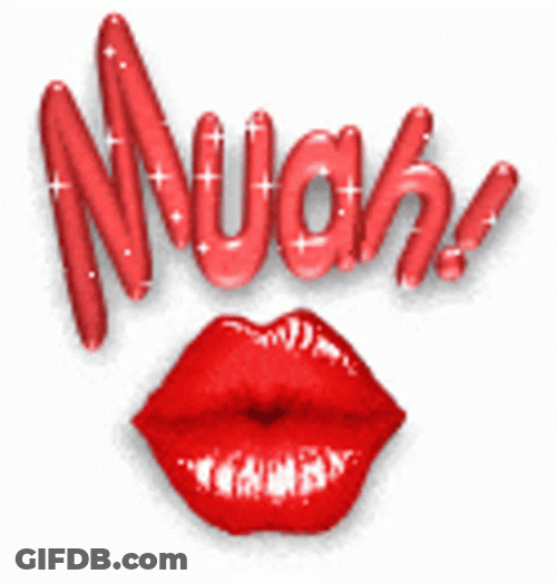 Muah Pouty Red Lips Cartoon GIF