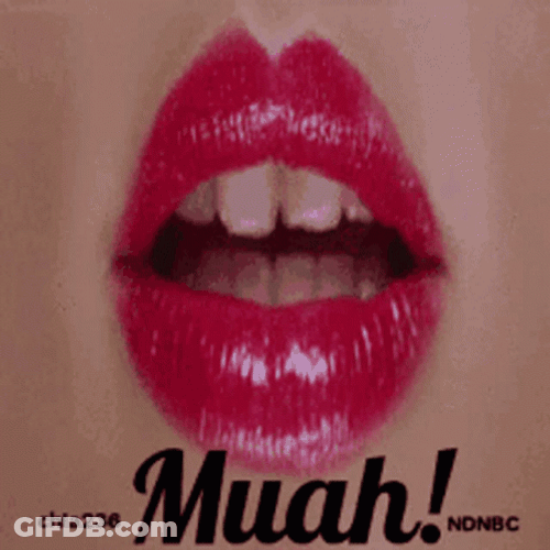 Muah Red Lips Kissing Close Up GIF