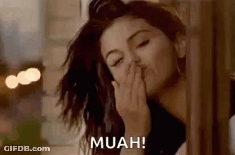 Muah Selena Gomez Flying Kiss GIF
