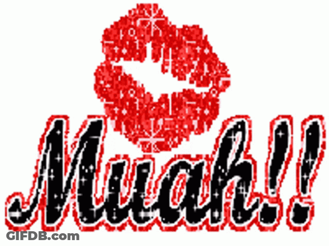 Muah Shimmering Red Lips Mobile Art GIF
