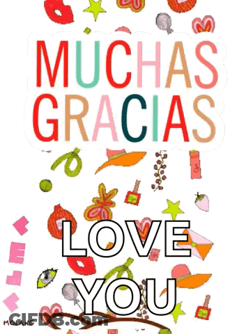 Muchas Gracias Love You Sticker GIF