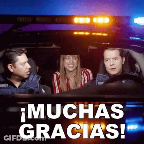 Muchas Gracias Tato Alexander And Two Officers GIF