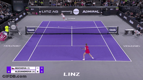 Muchova Vs Alexandrova Tennis Match Linz GIF