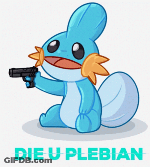 Mudkip Holding A Gun GIF