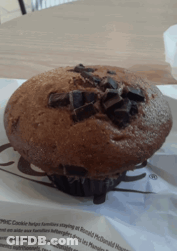 Muffin With Chocolate Chunks Saying MHC Cookie GIF