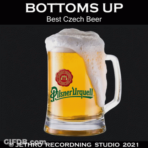 Mug Of Pilsner Urquell Beer With Foam GIF