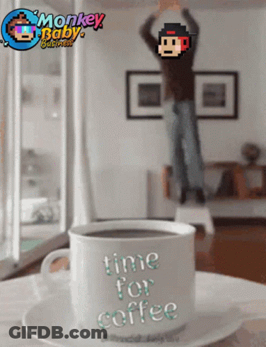 Mug Saying Time For Coffee GIF
