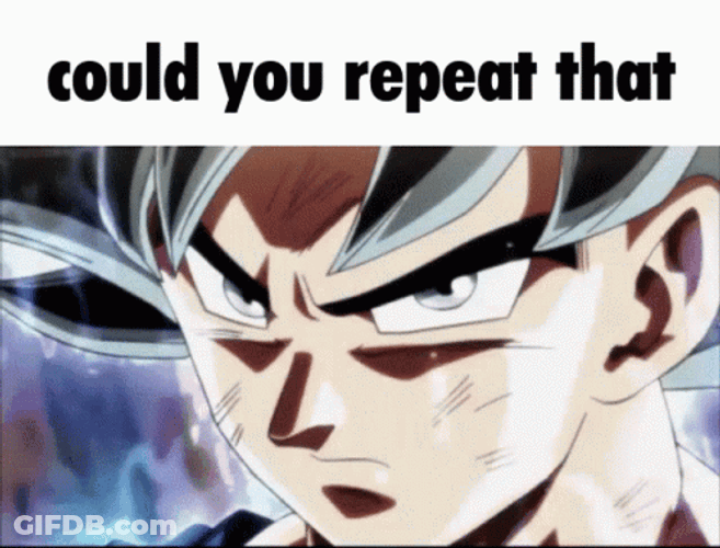 Mui Goku Dragon Ball Could You Repeat That GIF