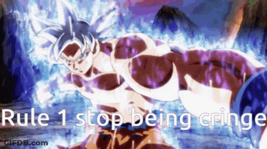 Mui Goku Rule 1 Stop Being Cringe GIF