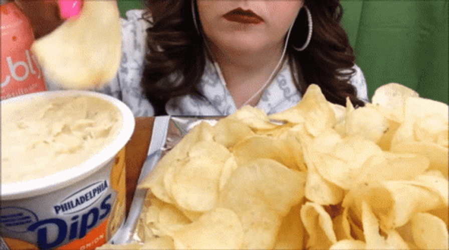 Mukbang Eating Chip Meme GIF