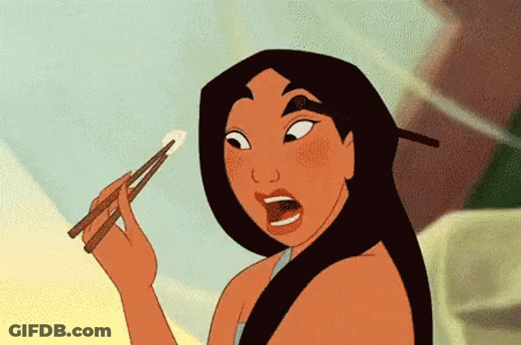Mulan Eating Rice Chopsticks GIF
