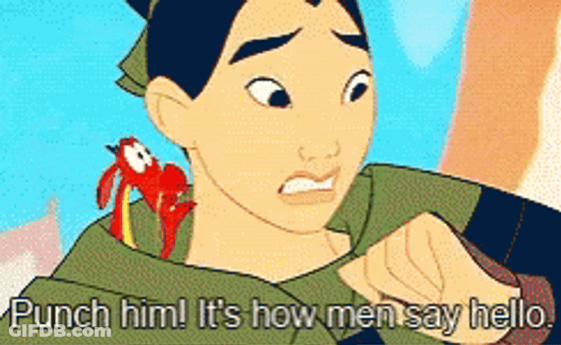 Mulan Mushu Punch Him Say Hello GIF