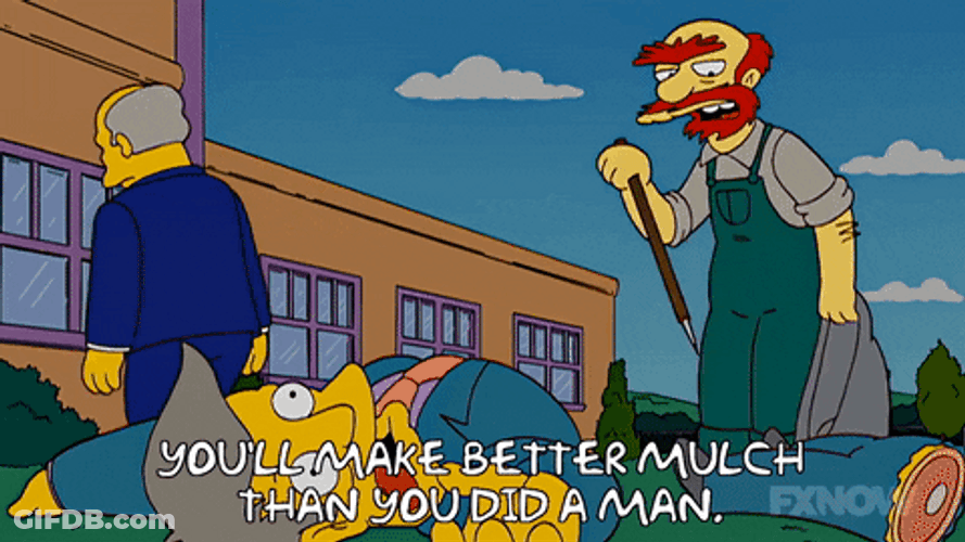 Mulch The Simpsons Principal Skinner Groundskeeper Willie GIF