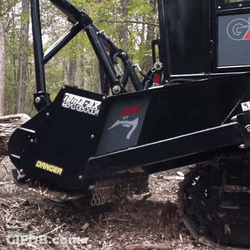 Mulcher Grinding Tree To Make Mulch GIF