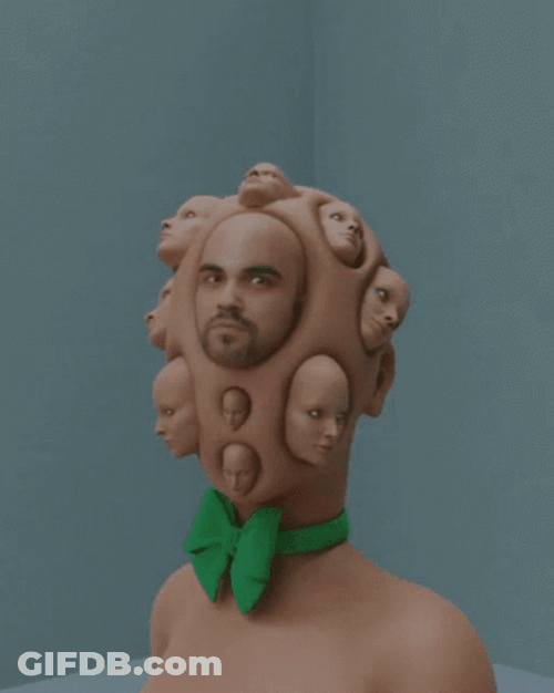 Multi Creepy Scary Faces GIF