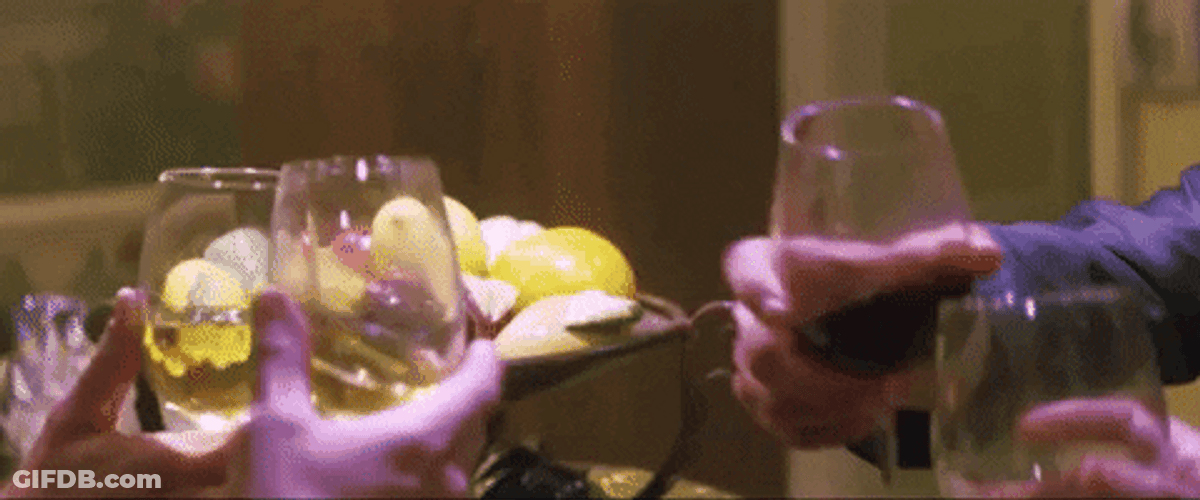 Multiple Toast Happy Birthday Wine GIF