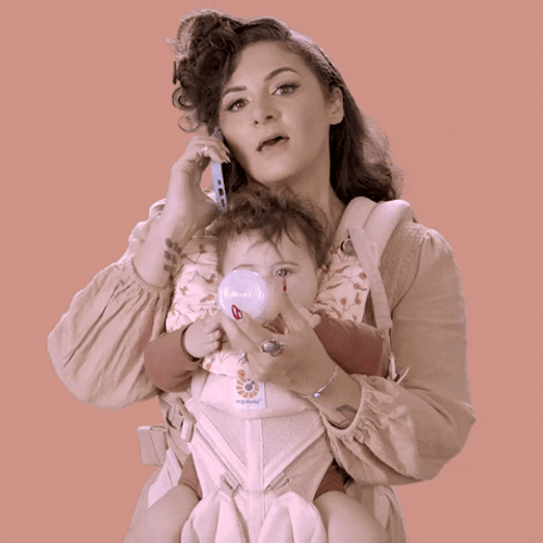 Multitasking Mom With Baby GIF