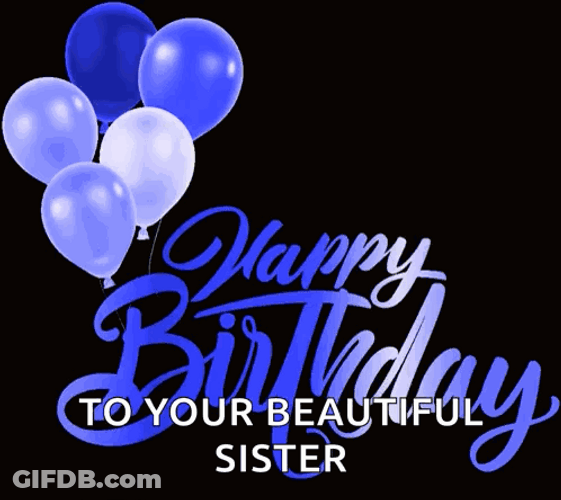 Multticolor Happy Birthday Sis Balloons GIF