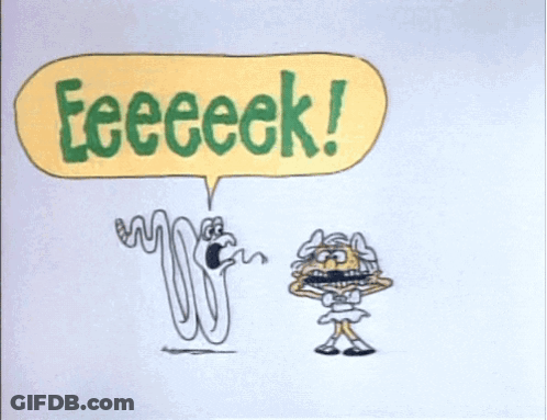 Mummy And Worm Saying Eeeeek GIF