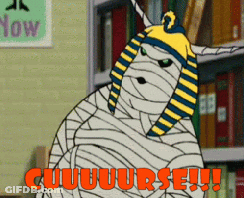 Mummy Saying Cuuuuurse In Red GIF