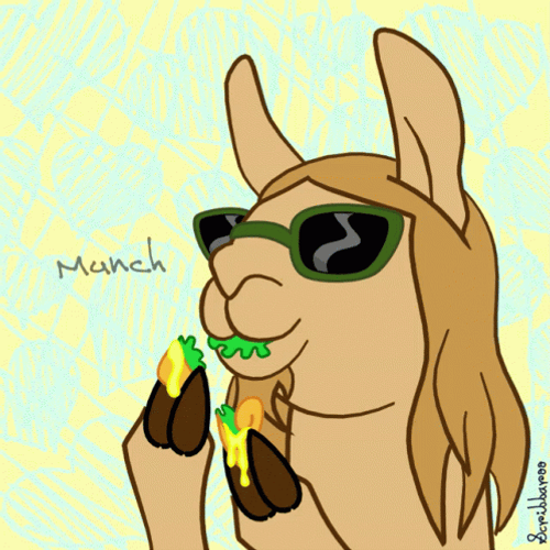 Munching Hungry Llama GIF